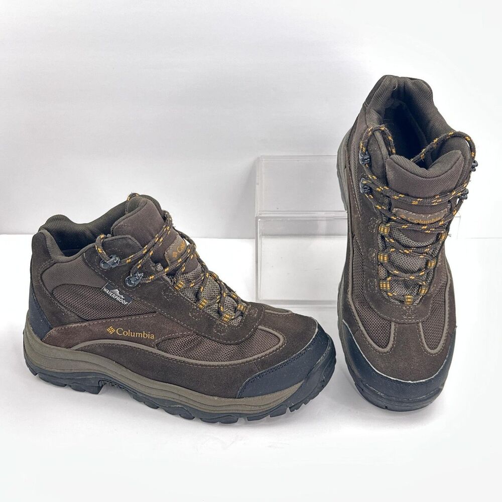 Columbia Hiking Boots Mens 8.5 Brown Waterproof MId Trail Winter Snow Lace Up